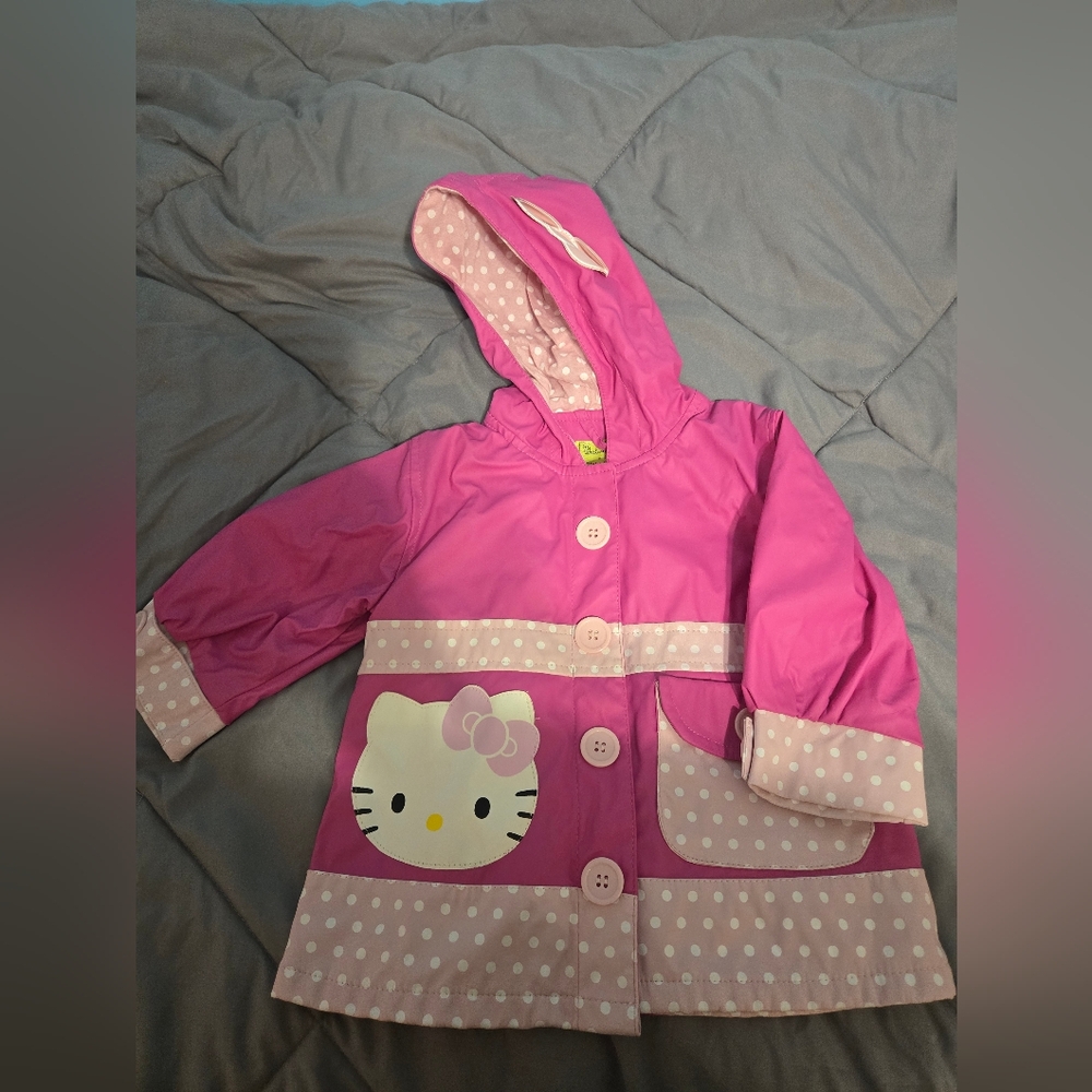 Hello Kitty Pink Polka Dot Kids Raincoat
